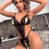Sexy Lace Open Crotch One Piece Three Point One Piece Corset