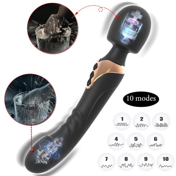 Dual-head vibration char AV stick G-spot orgasm portable female massage stick