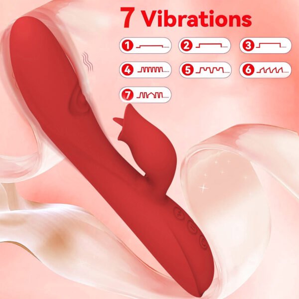 Tongue licking, double tapping, vibrating AV stick, vibrating massage stick for female masturbator