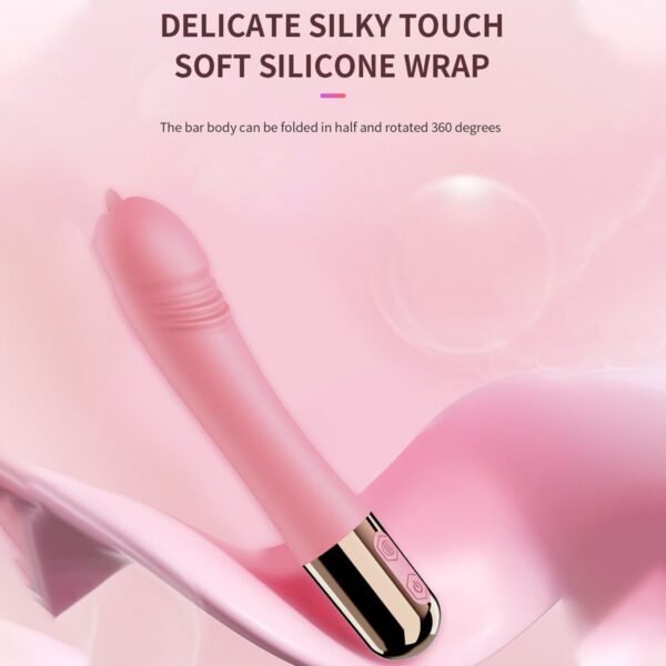 Warming tongue licking female penis vibrating stick masturbator AV massage stick
