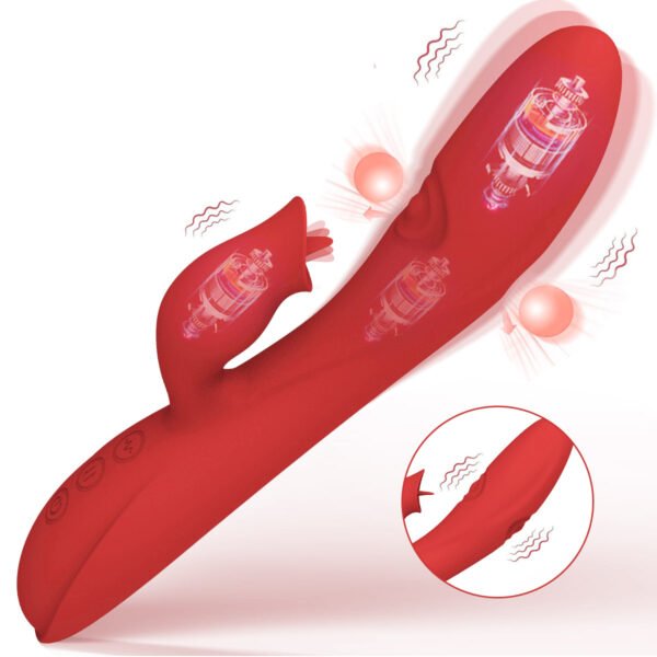 Tongue licking, double tapping, vibrating AV stick, vibrating massage stick for female masturbator