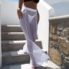 Sexy gauze skin-friendly pants Summer beach see-through sunscreen pants Wide leg pants