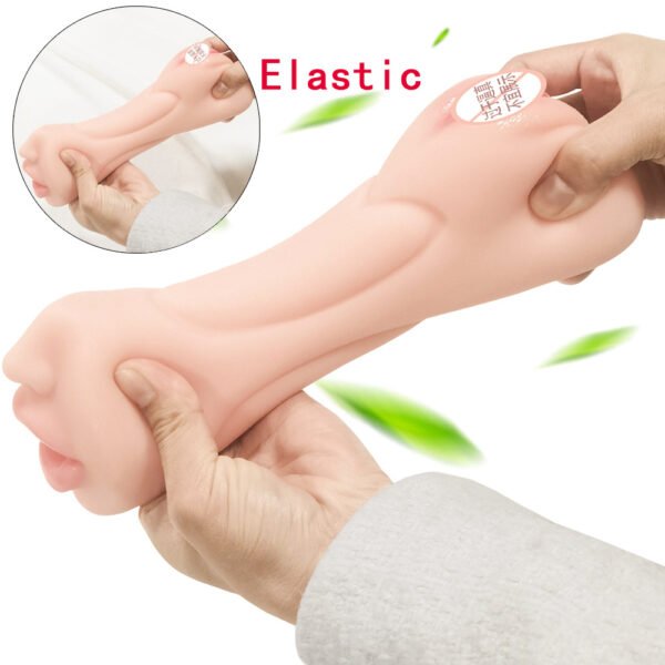 Male airplane cup three-point reverse mould double-head tongue licking name device mouth masturbation device