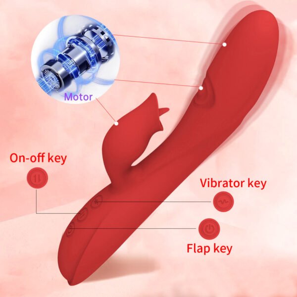 Tongue licking, double tapping, vibrating AV stick, vibrating massage stick for female masturbator