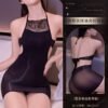 Horse Oil Silk Stockings Hip Skirt Sexy Lace Bellyband Seduction Glossy Suspender Black Silk Uniform