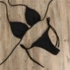 Halter Solid Three-Point Bikini Sexy Swimsuit Women's Split Strap Adjustable Multi-Color Swimsuit Set