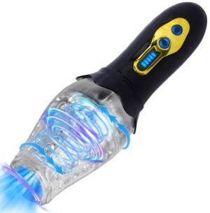 Rotating luminous penis exerciser glans trainer vibrating electric masturbator toy sexy male airplane cup