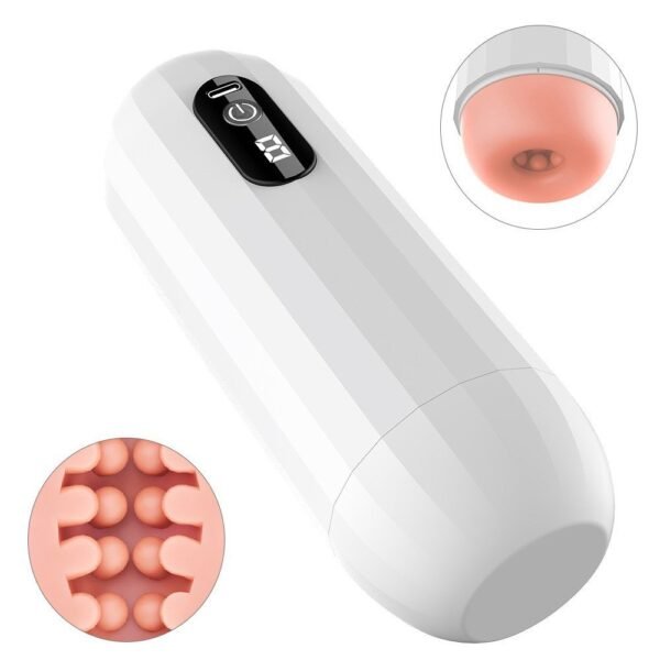 Male masturbation device with full-automatic vibrate airplane cup clip, deep throat suction and intelligent pronunciation