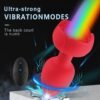 Luminous sex toy vestibular stimulation wireless remote control vibrating rose silicone anal plug
