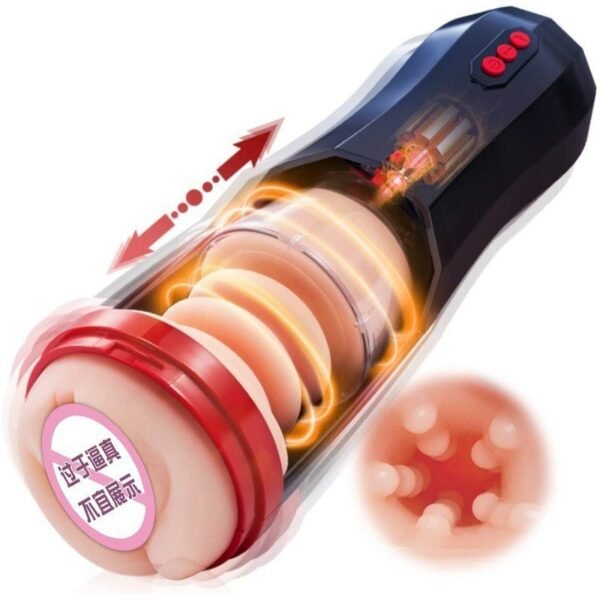 Penis exerciser for male full-automatic telescopic vibrating airplane cup drawing and inserting masturbator