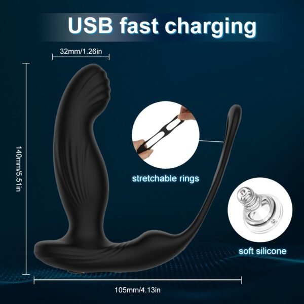 Male masturbation device capable of pul prostate climax massager and war with vestibule double-ring anal plug vibrating rod