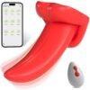 Female simulated tongue wearing jumping egg masturbator wireless remote control APP remote control