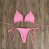 Halter Solid Three-Point Bikini Sexy Swimsuit Women's Split Strap Adjustable Multi-Color Swimsuit Set