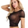 Sexy Transparent Career Seduction Mid-Length Shirt Short Sleeve