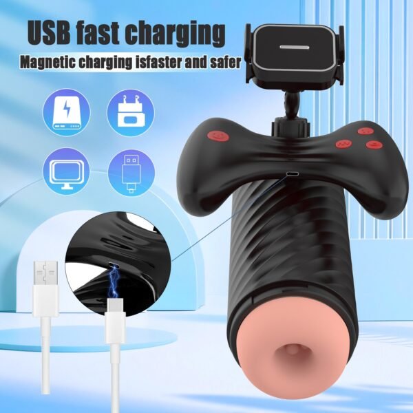 Airplane cup male electric full-automatic telescopic game handle vibrate sucking masturbation device mobile phone video suppor