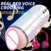 Lectric male masturbation device with intelligent pronunciation, full-automatic suck, vibration and warming airplane cup