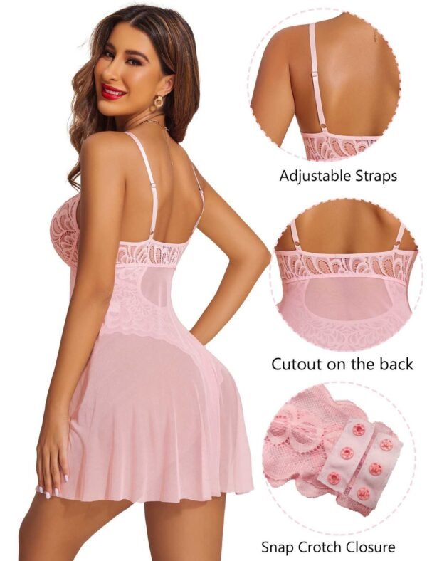 Sexy See-Through Lace Suspender Sexy Pajama Large Size See-Through Suspender Jumpsuit Women