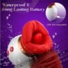 First kiss, big mouth, tongue licking, sucking, vibrating rod charging, female masturbation device