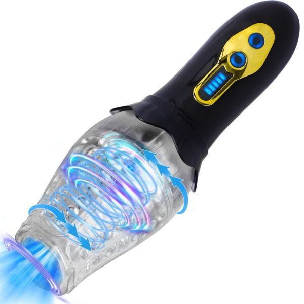 Rotating luminous penis exerciser glans trainer vibrating electric masturbator toy sexy male airplane cup