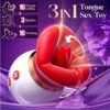 First kiss, big mouth, tongue licking, sucking, vibrating rod charging, female masturbation device