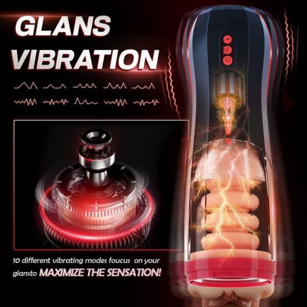 Penis exerciser for male full-automatic telescopic vibrating airplane cup drawing and inserting masturbator