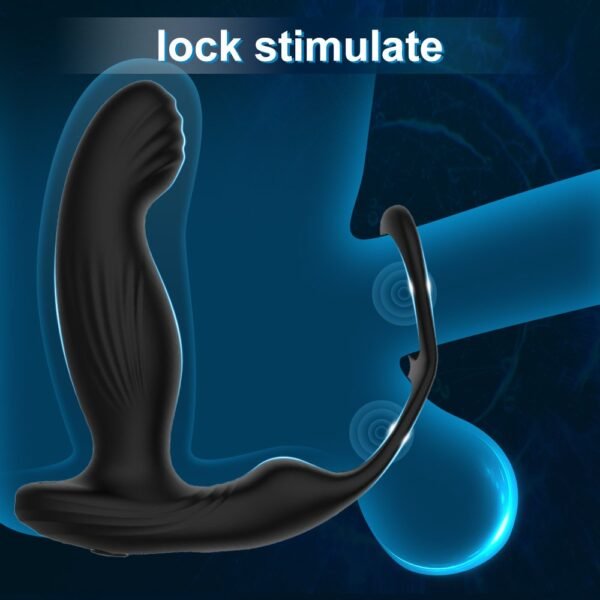 Male masturbation device capable of pul prostate climax massager and war with vestibule double-ring anal plug vibrating rod