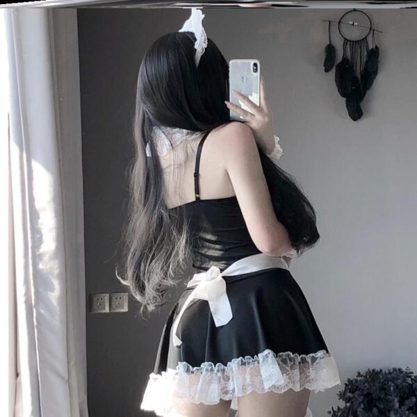 COS Maid Uniform Seduction Mesh No-Take Off Date Battle Gown Pajama Set