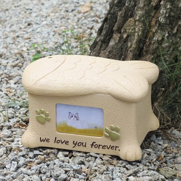 Resin pet cinerary casket puppy cat souvenir box